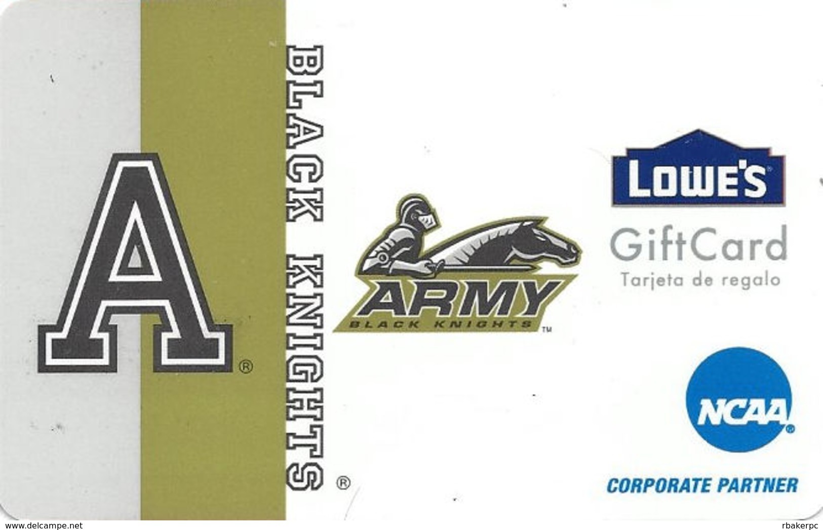 Lowes NCAA Gift Card - Army Black Knights - Cartes Cadeaux