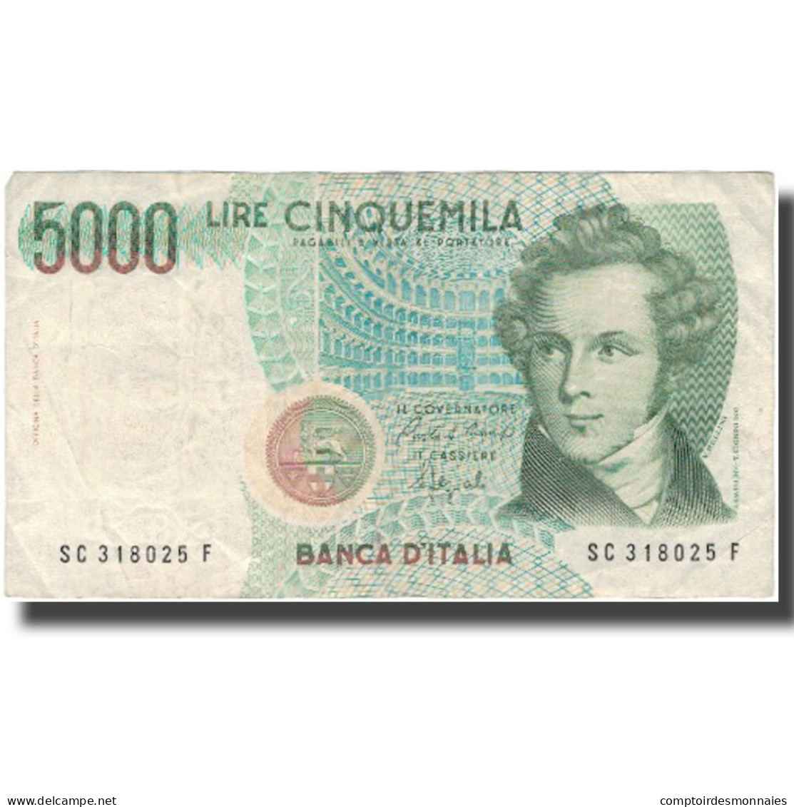 Billet, Italie, 5000 Lire, Undated (1985), KM:111b, TB - 5000 Lire