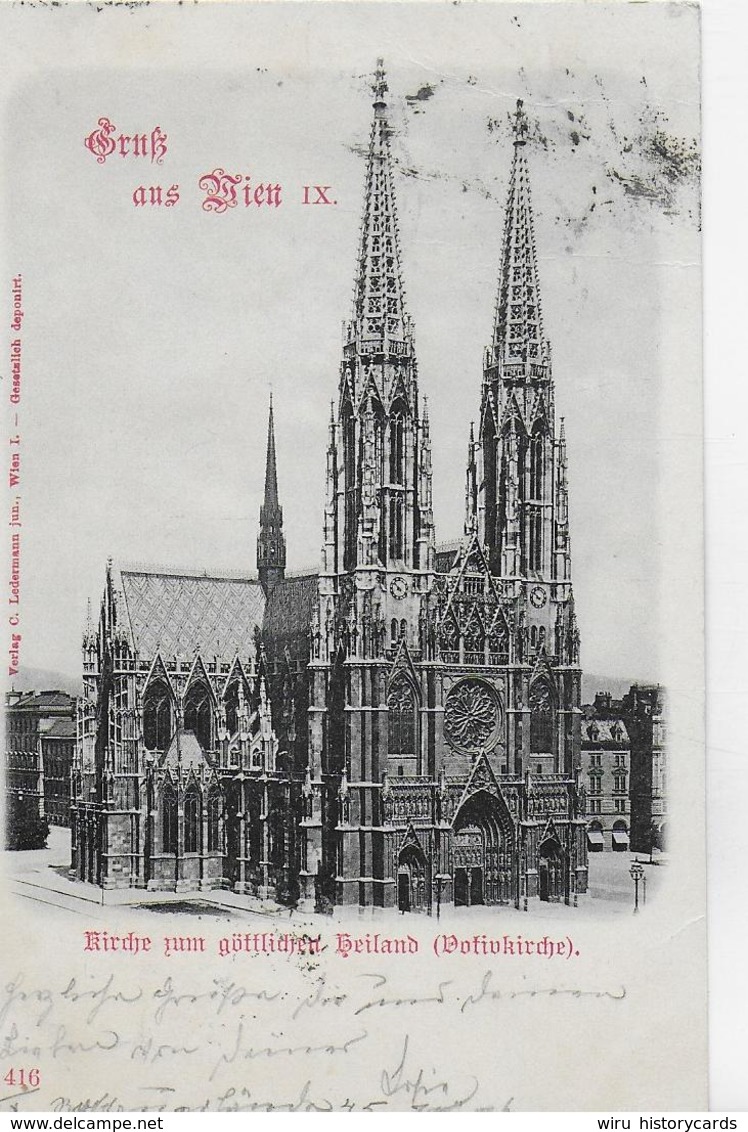 AK 0071  Wien - Kirche Zum Göttlichen Heiland ( Votivkirche ) / Verlag Ledermann Jun. Um 1898 - Kirchen