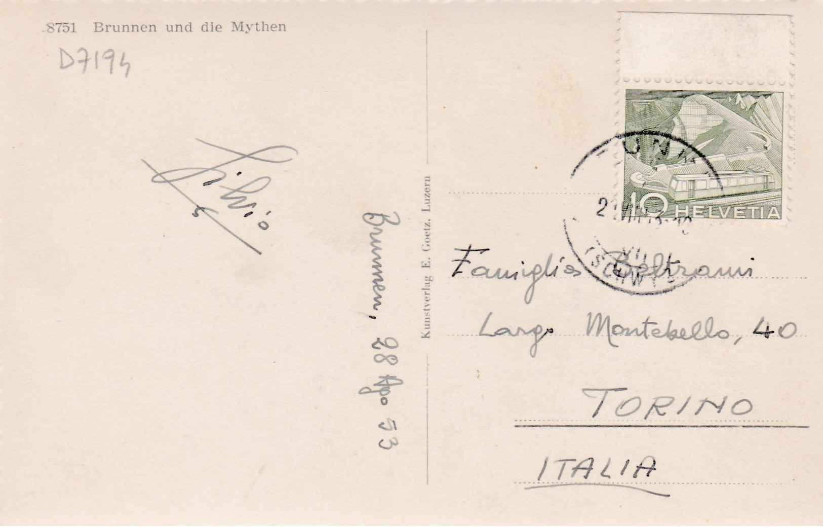 Old Post Card Of Brunnen Und Die Mythen, Schwyz, Switzerland ,R59. - Other & Unclassified