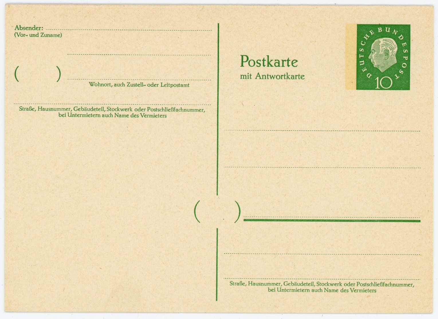 P 45 II Schmaler Zudruck - Michel 15 € - Postkaarten - Ongebruikt