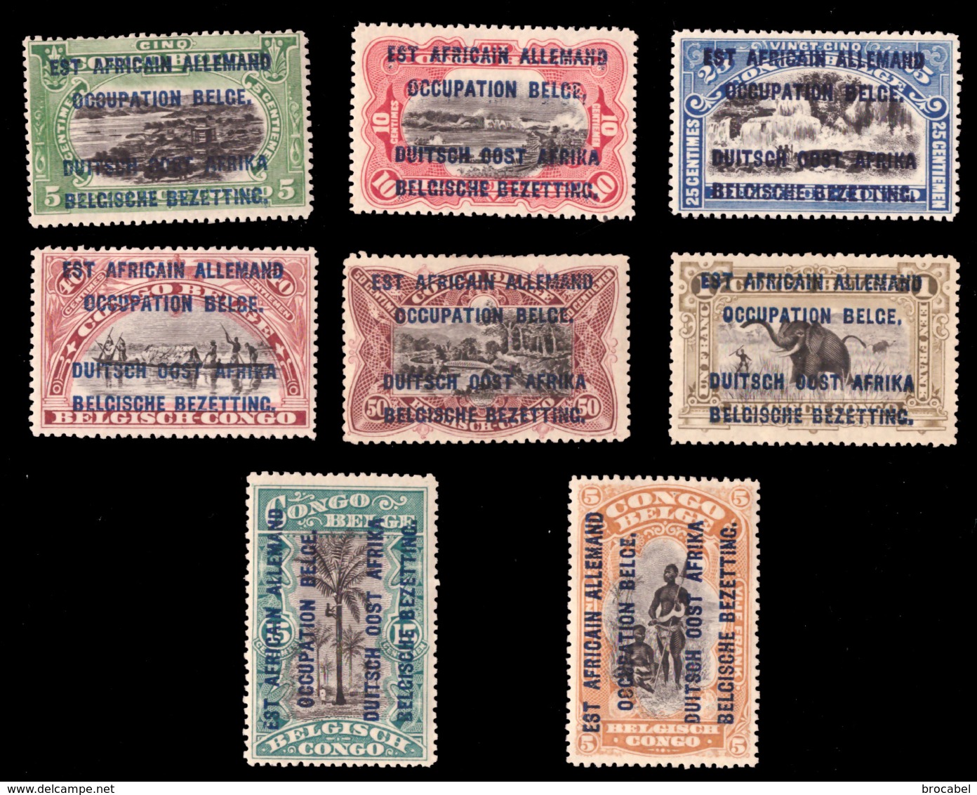 Ruanda 0028/35* 1916 Surcharge Typo - Neufs