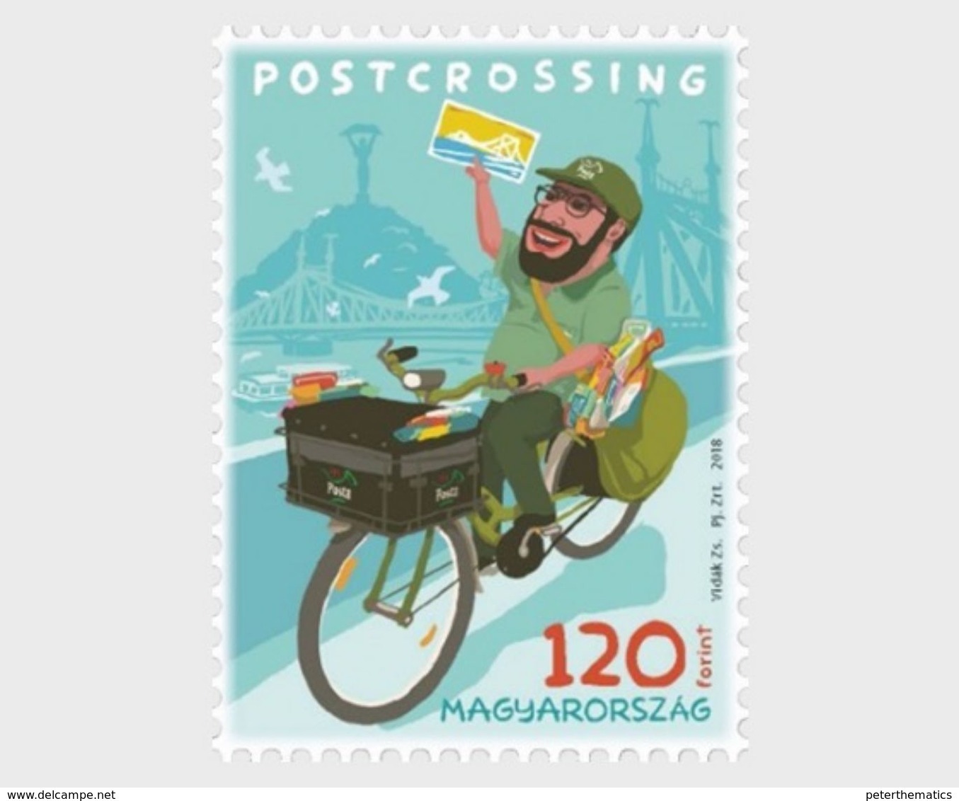 HUNGARY , 2018, MNH, POST CROSSING, BICYCLES, BOATS, BRIDGES,1v - Correo Postal