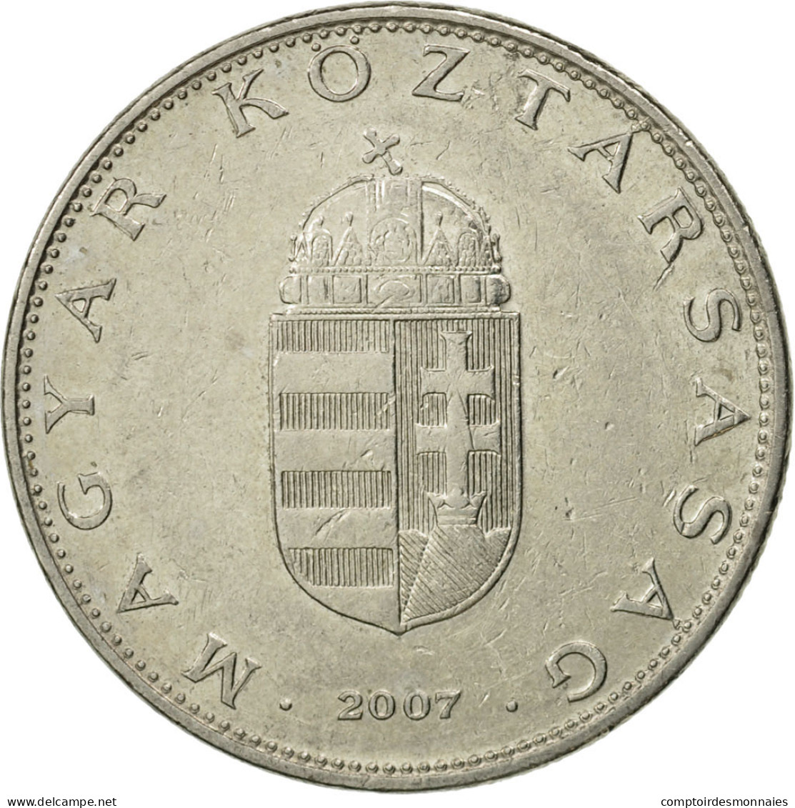 Monnaie, Hongrie, 10 Forint, 2007, TTB, Copper-nickel, KM:695 - Hongrie