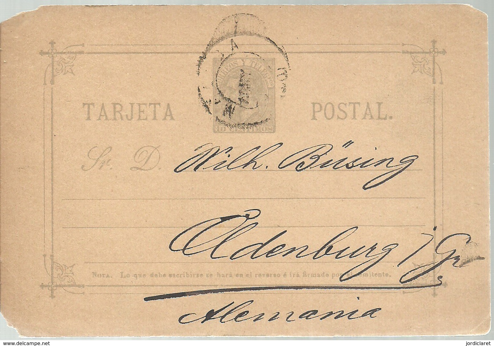 E.P  1883 MALAGA A ALEMANIA - 1850-1931