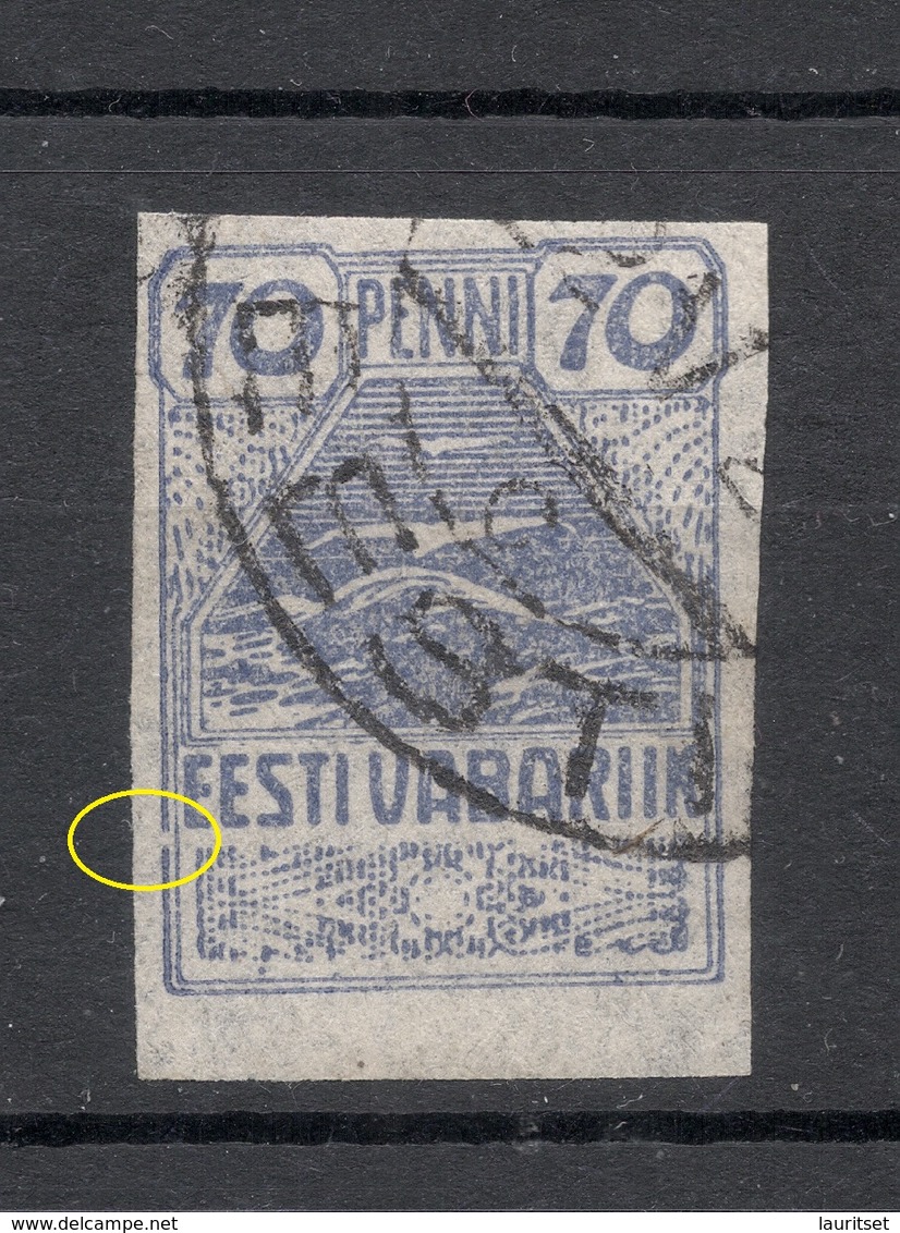 Estland Estonia 1919 Michel 11 ERROR Abart = Rahmen Geöffnet Links O - Estland