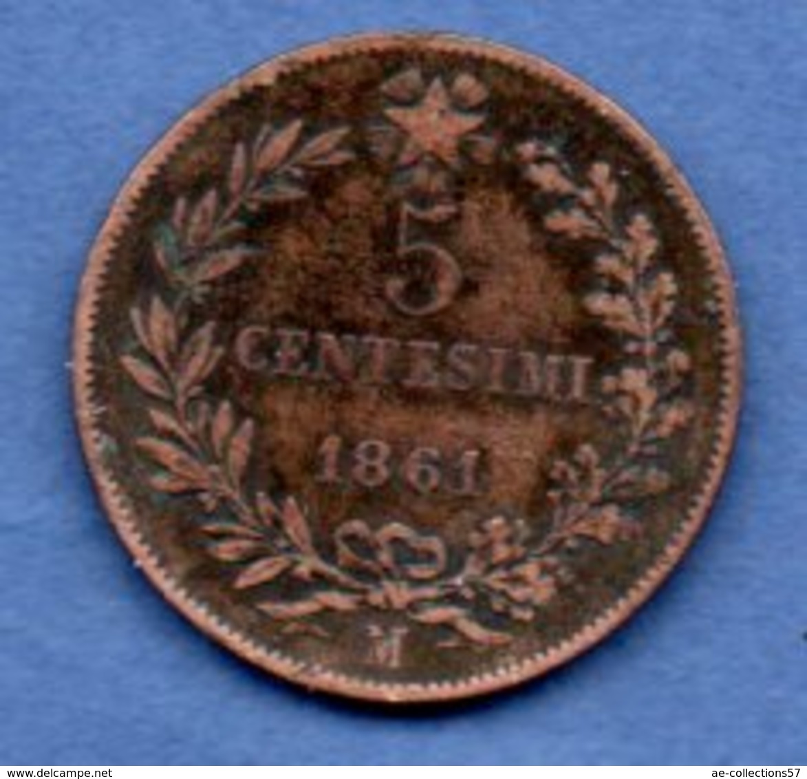 Italie -  1 Centesimi 1861 M   -  Km # 3.2 -  état  TB - 1861-1878 : Victor Emmanuel II