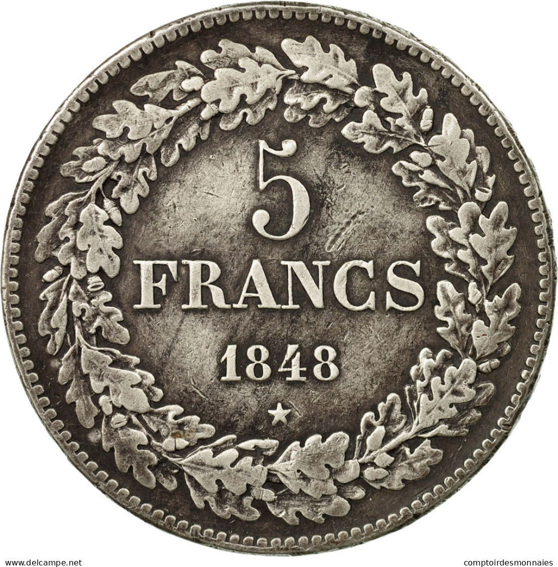 Monnaie, Belgique, Leopold I, 5 Francs, 5 Frank, 1848, TTB, Argent, KM:3.2 - 5 Francs