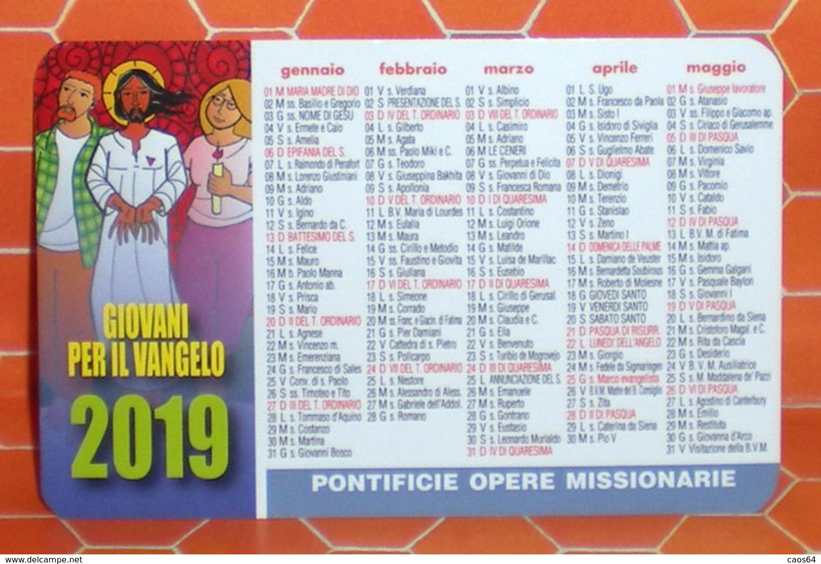 2019 Giovani Per Il Vangelo Calendario  Formato Piccolo - Kleinformat : 2001-...