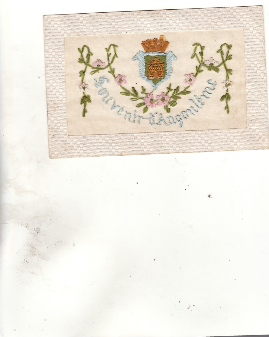 Carte Brodee Souvenir D Angouleme - Angouleme