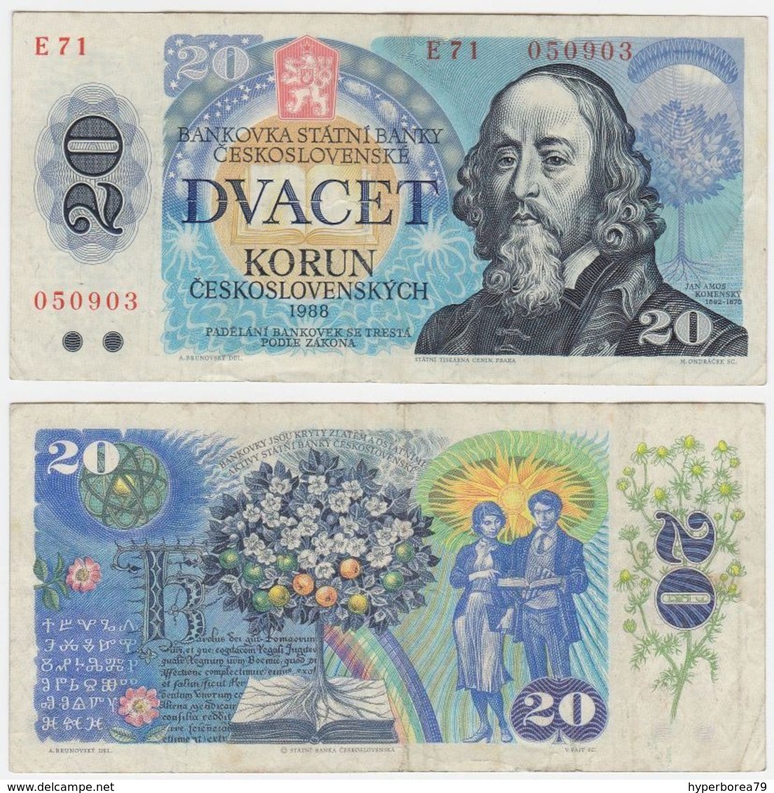 Czechoslovakia P 95 - 20 Korun 1988 - VF - Cecoslovacchia