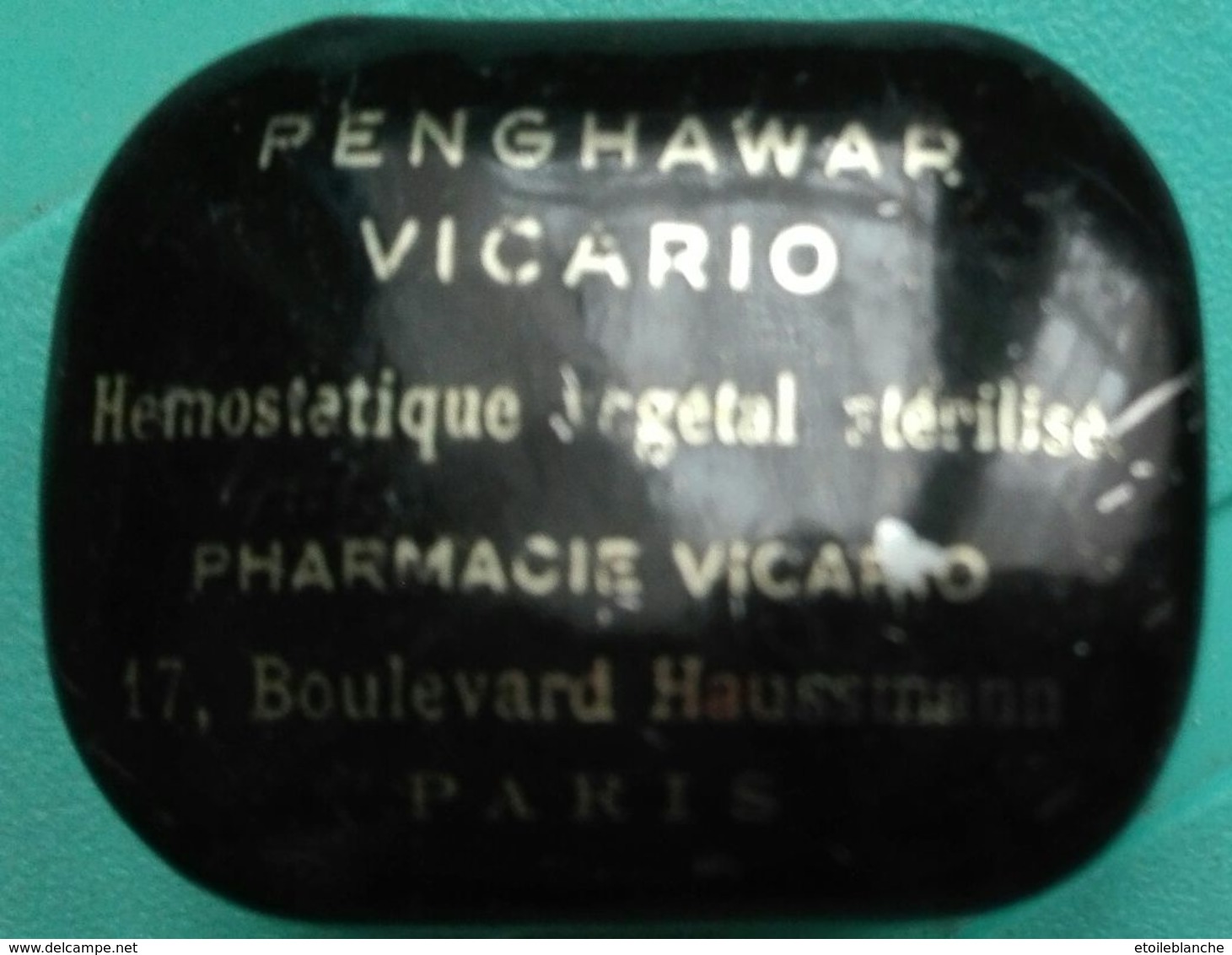 PARIS, Pharmacie Vicario, Boulevard Haussmann - Penghawar Hemostatique Végétal - Petite Boîte Métal - Boîtes