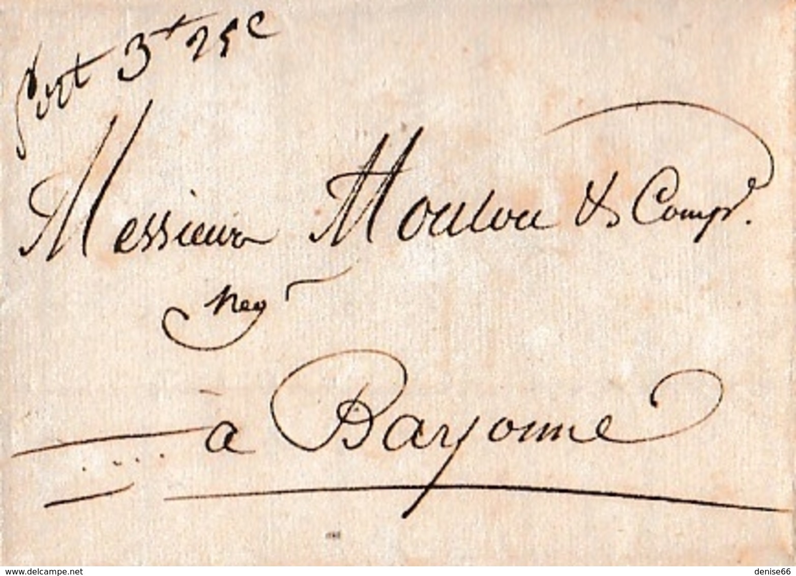 1820 - PAU - L.A.S. BARREAU Frères à MM. MOULOU & Cie, Négociants à BAYONNE - Bal De Ste Lucie - Historical Documents
