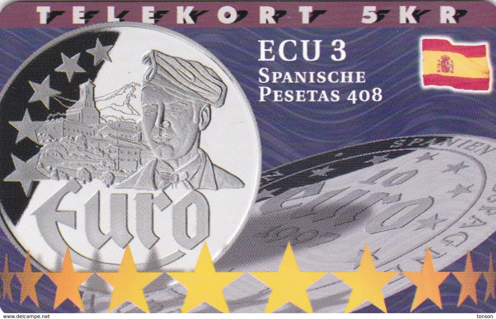 Denmark, P 216, Ecu - Spain, Mint, Only 800 Issued, 2 Scans. - Denmark