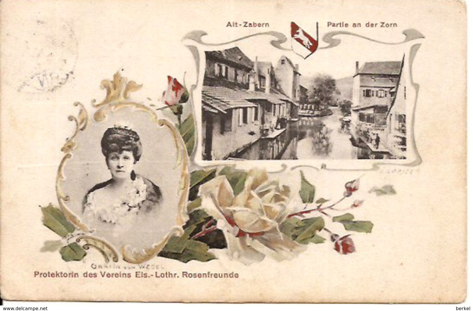 Saverne ROSEN AUSSTELLUNG ZABERN  OKT. 1911 Feldpostkarte Gräfin Von Wegel Lithographie 1100/d2 - Saverne