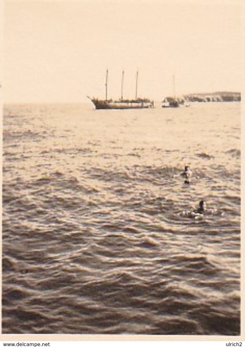 Foto Milos - Griechenland - Hafen Segelschiff Schwimmer - Ca. 1940 -  5,5*4cm (37541) - Orte