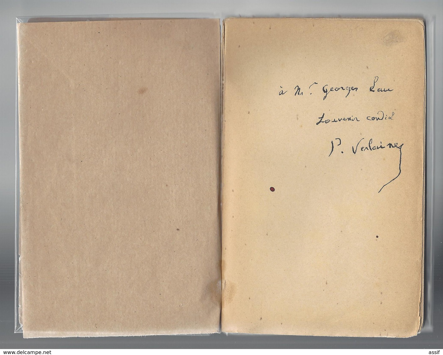 PAUL VERLAINE (1844 - 1896) ENVOI AUTOGRAPHE ORIGINAL AUTOGRAPH PARALLELEMENT 1894 /FREE SHIPPING REGISTERED - Other & Unclassified