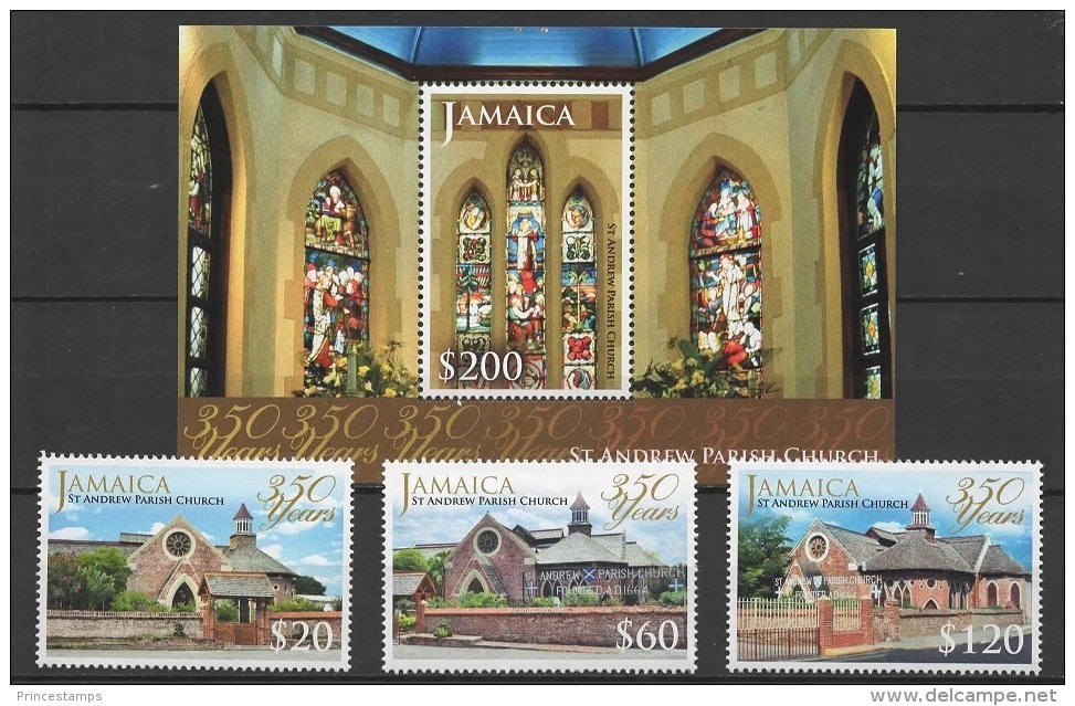 Jamaica (2014) - Set + Block -  /  Heritage - Church - Vitraux - Eglise - St. Andrew Parish - Stainglass - Kerken En Kathedralen