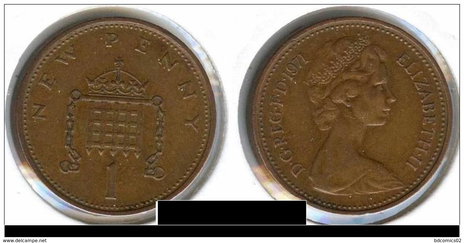 GRANDE BRETAGNE ( Royaume Uni ) One 1 Penny 1971 - 1 Penny & 1 New Penny