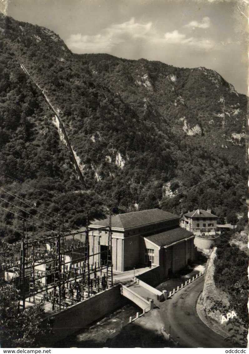 CPSM Grand Format VALLEE DE L'AUDE  L'Usine Electrique à La Sortie Des Gorges De St Georges RV  Beaux Timbres 10F +5F - Autres & Non Classés