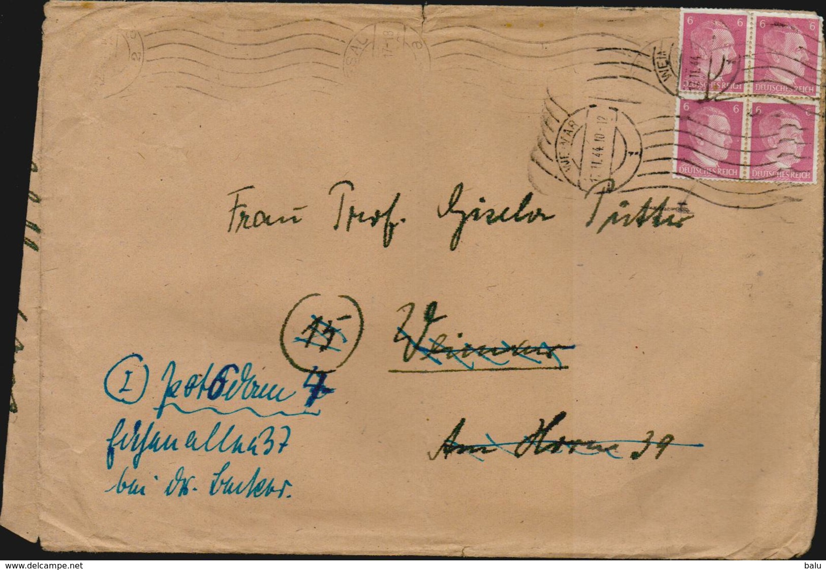 Deutsches Reich 1944, Briefumschlag Mit 4x Michel Nr. 785, Siehe Guten Scan Von Weimar Nach Potsdam - Briefe U. Dokumente