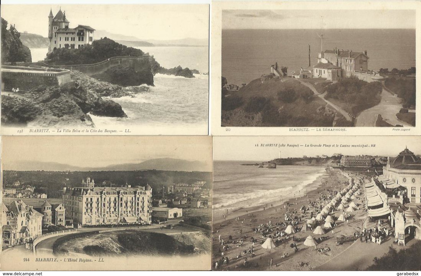 LOT DE 149 CARTES POSTALES ANCIENNES DE BIARRITZ (64).