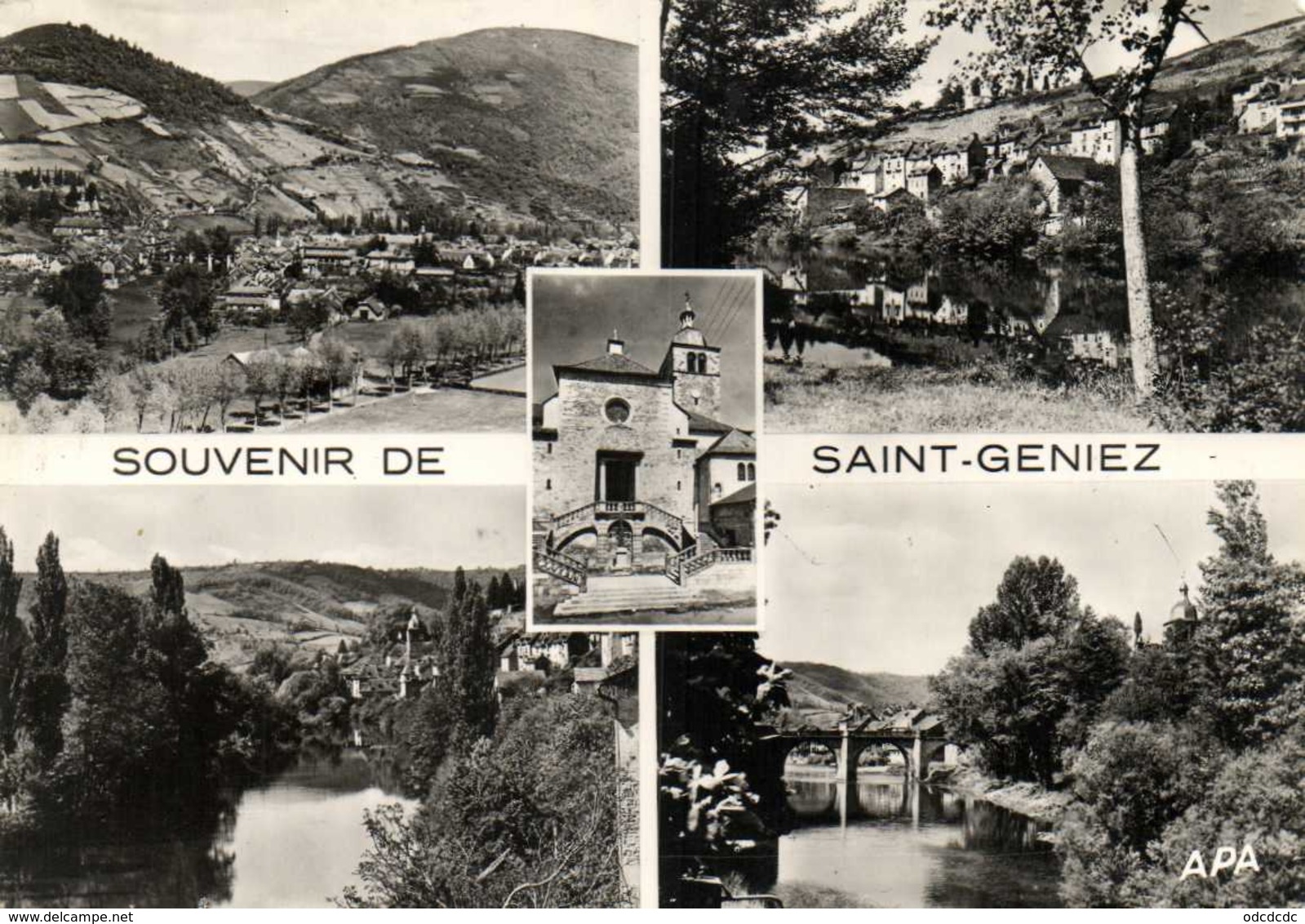 CPSM Grand Format SOUVENIR DE SAINT GENIEZ  Multivues    RV Beau Timbre 12F Cachet Flamme Daguin - Autres & Non Classés