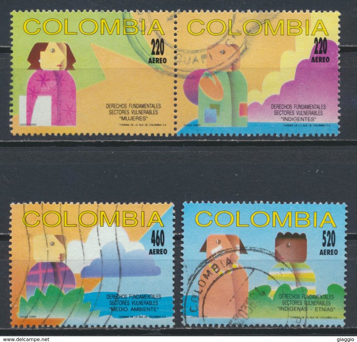 °°° COLOMBIA - Y&T N°862/65 PA - 1993 °°° - Colombia