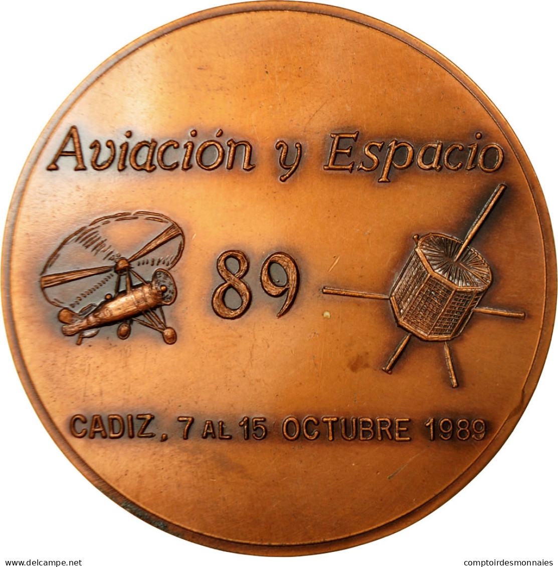 Espagne, Médaille, Aviation Et Espace, Cadix, 1989, Pujol, SUP+, Bronze - Other & Unclassified