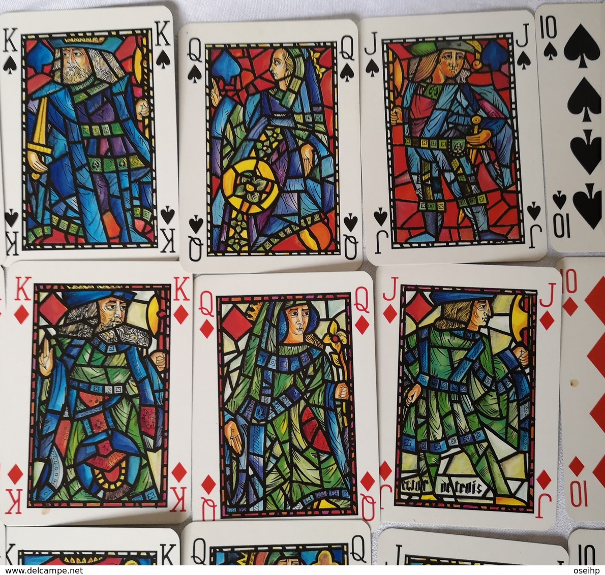 Jeu de 54 Cartes à Jouer VITRAUX MOYEN AGE Conçu et illustré par MONCAR Carte Joker Vitrail