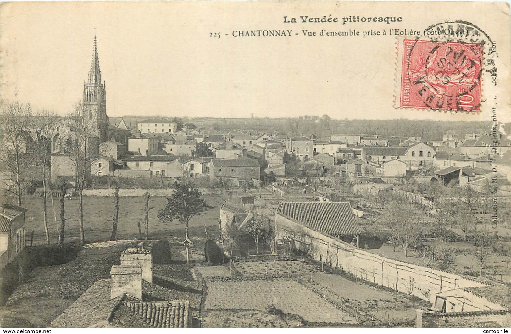 85 - CHANTONNAY - Vue D'ensemble Prise à L'éoliere En 1905 - Ecrite à La Comtesse Du Bourg Au Chateau De La Motte Serent - Chantonnay