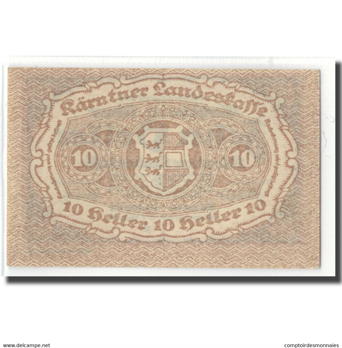 Billet, Autriche, Kärntner Landeskasse Kärnten Land, 10 Heller, Valeur - Austria