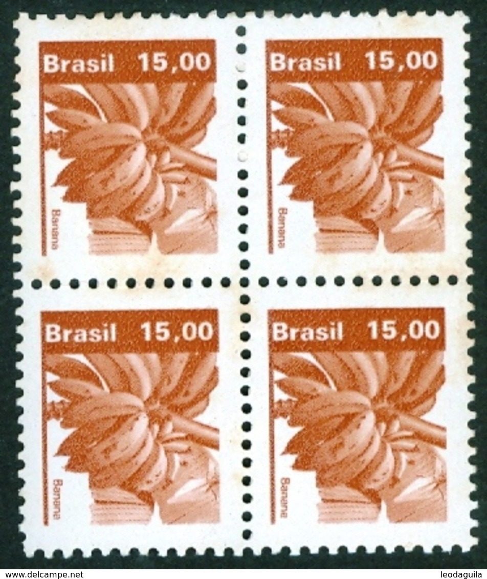 BRAZIL # R609  -  BANANA  - AGRICULTURAL PRODUCTS  -  FRUITS  - BLK OF 4 - Unused Stamps