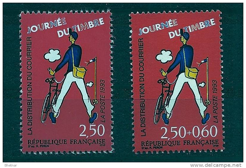 FR YT 2792 & 2793 " Journée Du Timbre, La Distribution " 1993 Neuf** - Unused Stamps