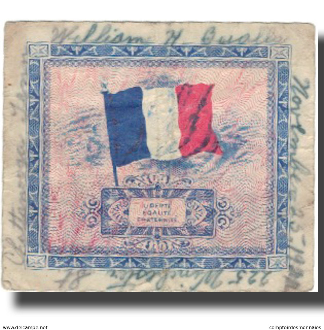 France, 2 Francs, 1944 Flag/France, 1944, 1944, B+, Fayette:VF16.2, KM:114a - 1944 Flag/France