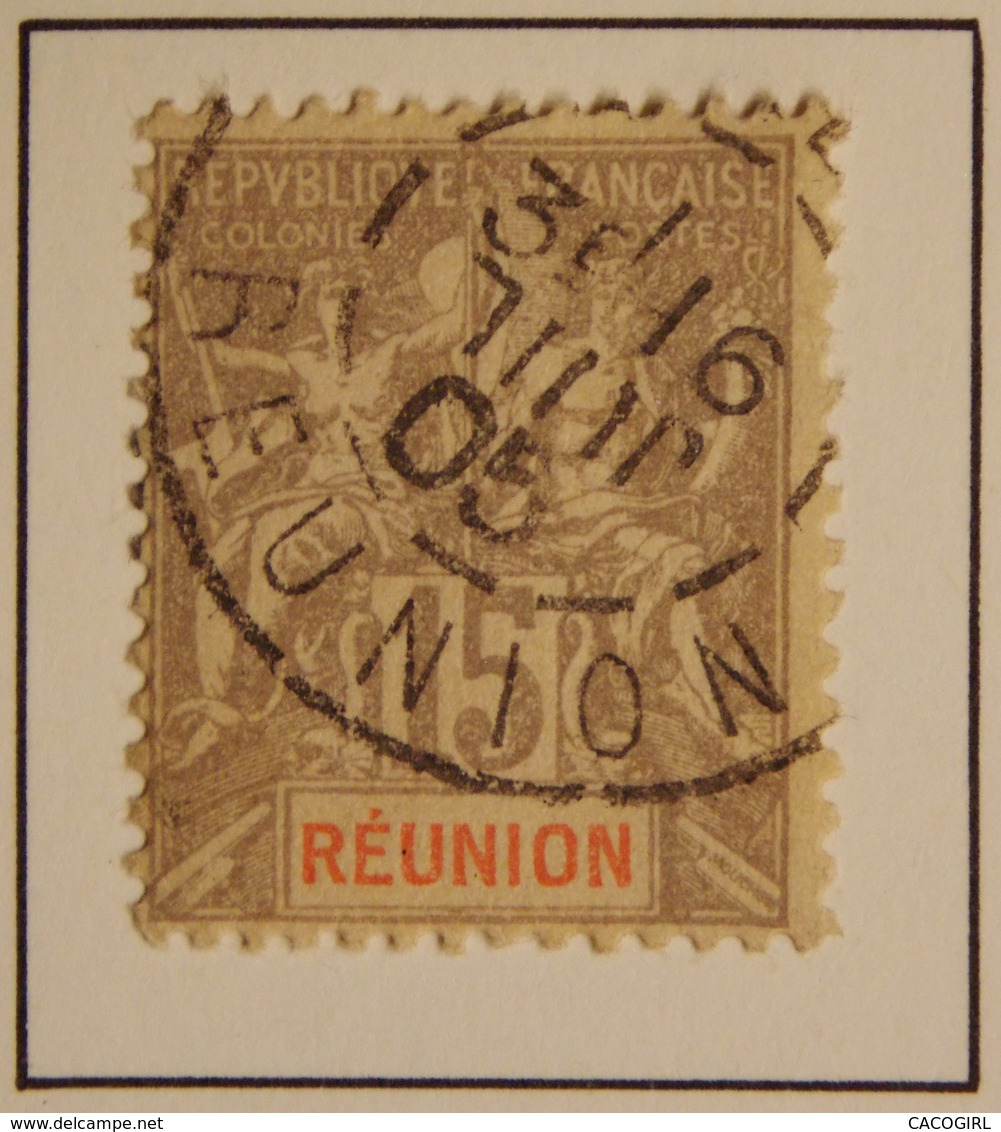 1900 - REUNION Y&T 48 Type Groupe (ex-colonies Et Protectorats)  Oblitéré 1905 - Oblitérés