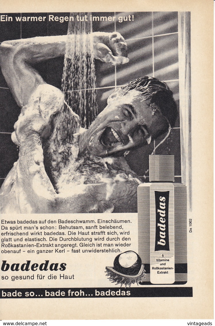AD008 - Werbung Reklame Badedas Dusch-Schaum, 1964, Original Aus Zeitschrift, 147 X 208 Mm - Werbung