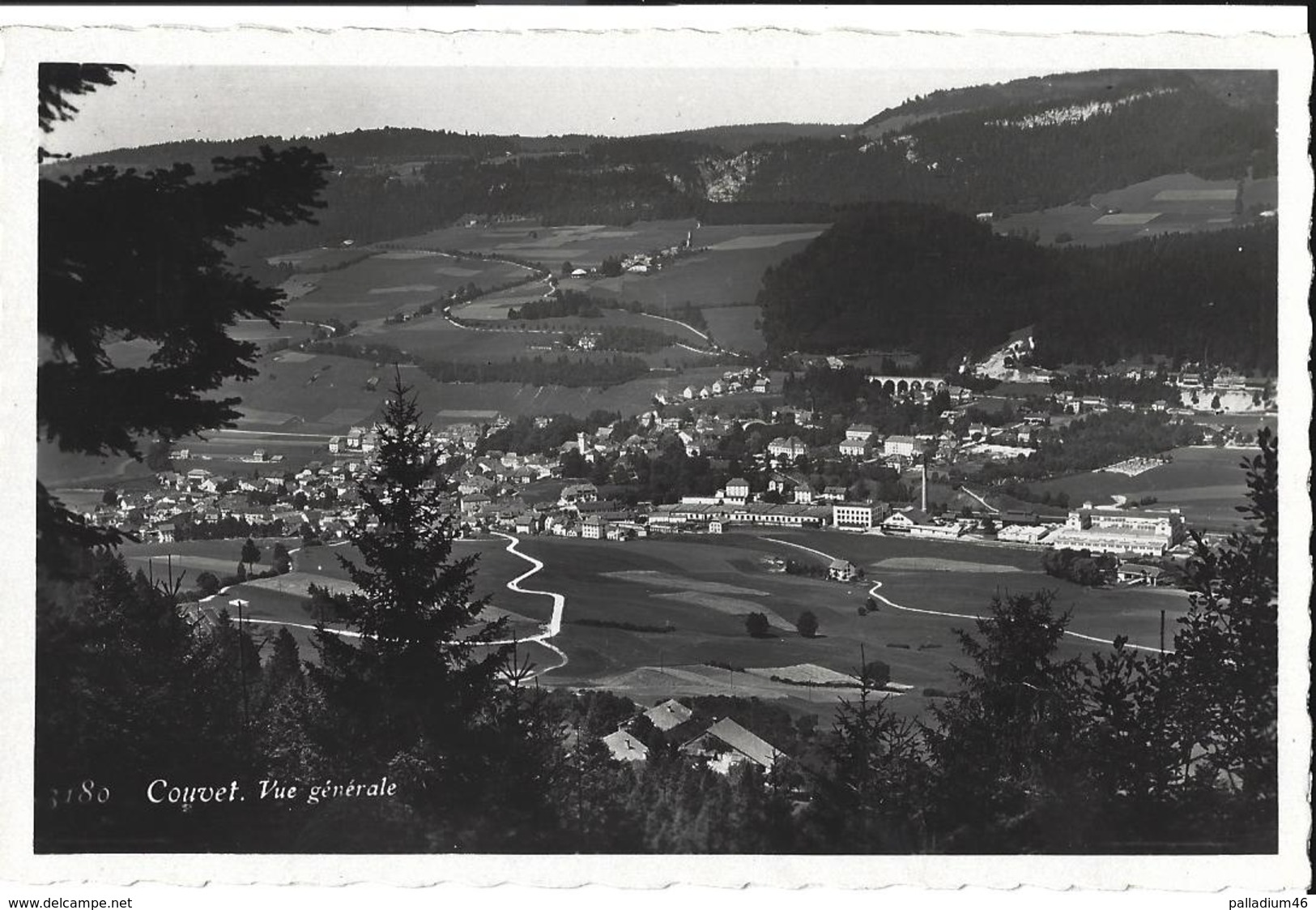 NEUCHATEL COUVET Vue Générale 3180 - A Voyagé Le 14.10.1944 - Couvet