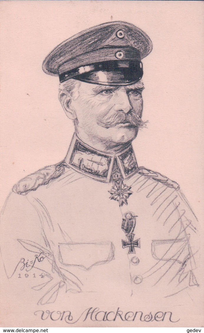 Von Mackensen Maréchal Allemand Par Illustrateur Bi Ko (1914) Kriegpostkarte 54 - Personen