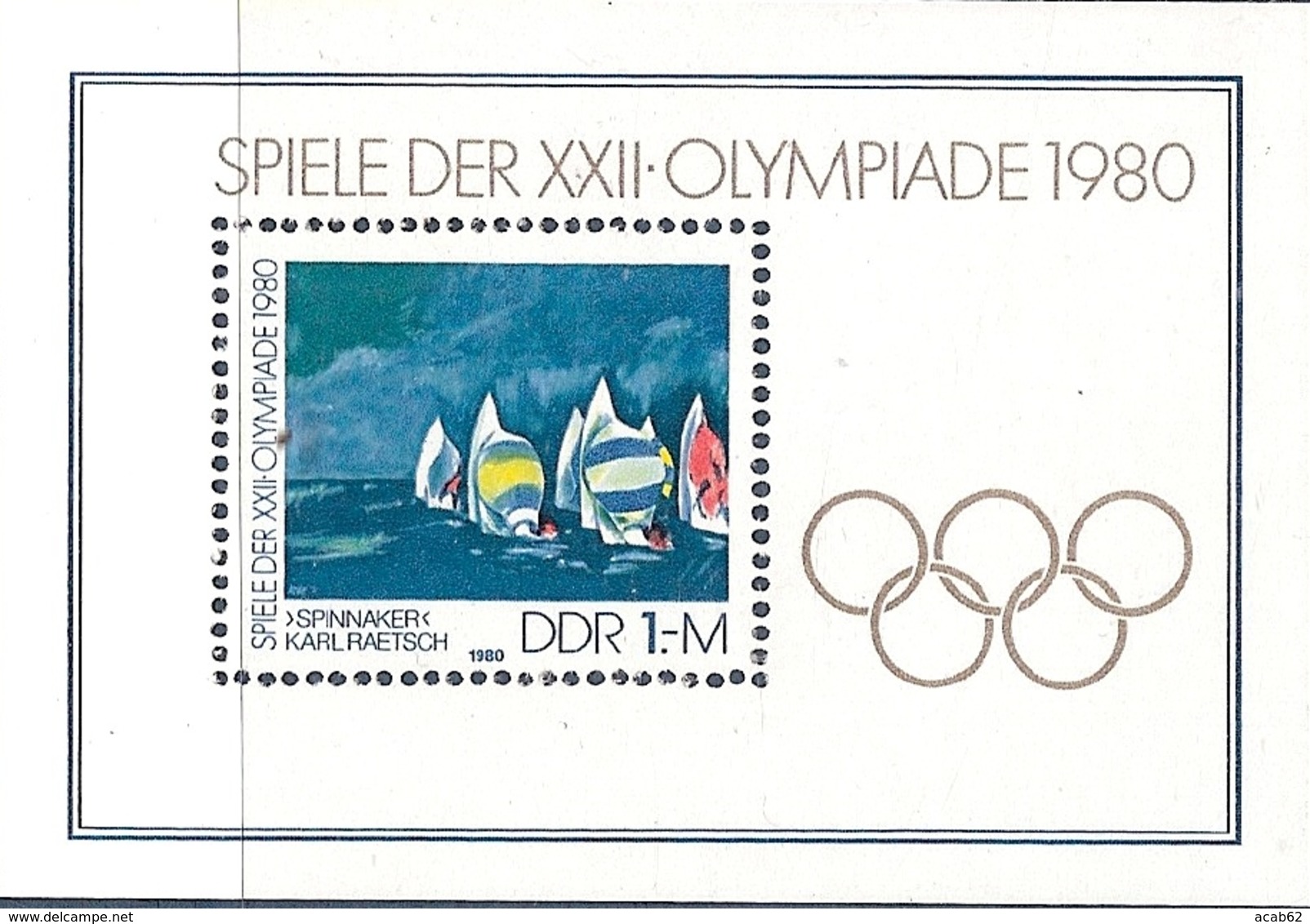 République Démocratique Allemande, Bloc Feuillet N°58, Jeux Olympiques De Moscou - Autres & Non Classés