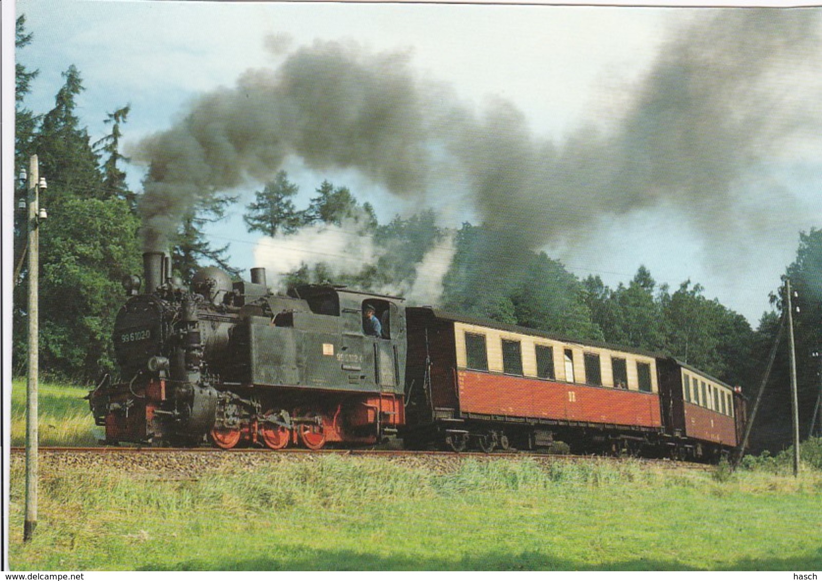 1954560Dampf-Schmalspurlokomotive 99 6102-0 (Karte 21-15) - Trains