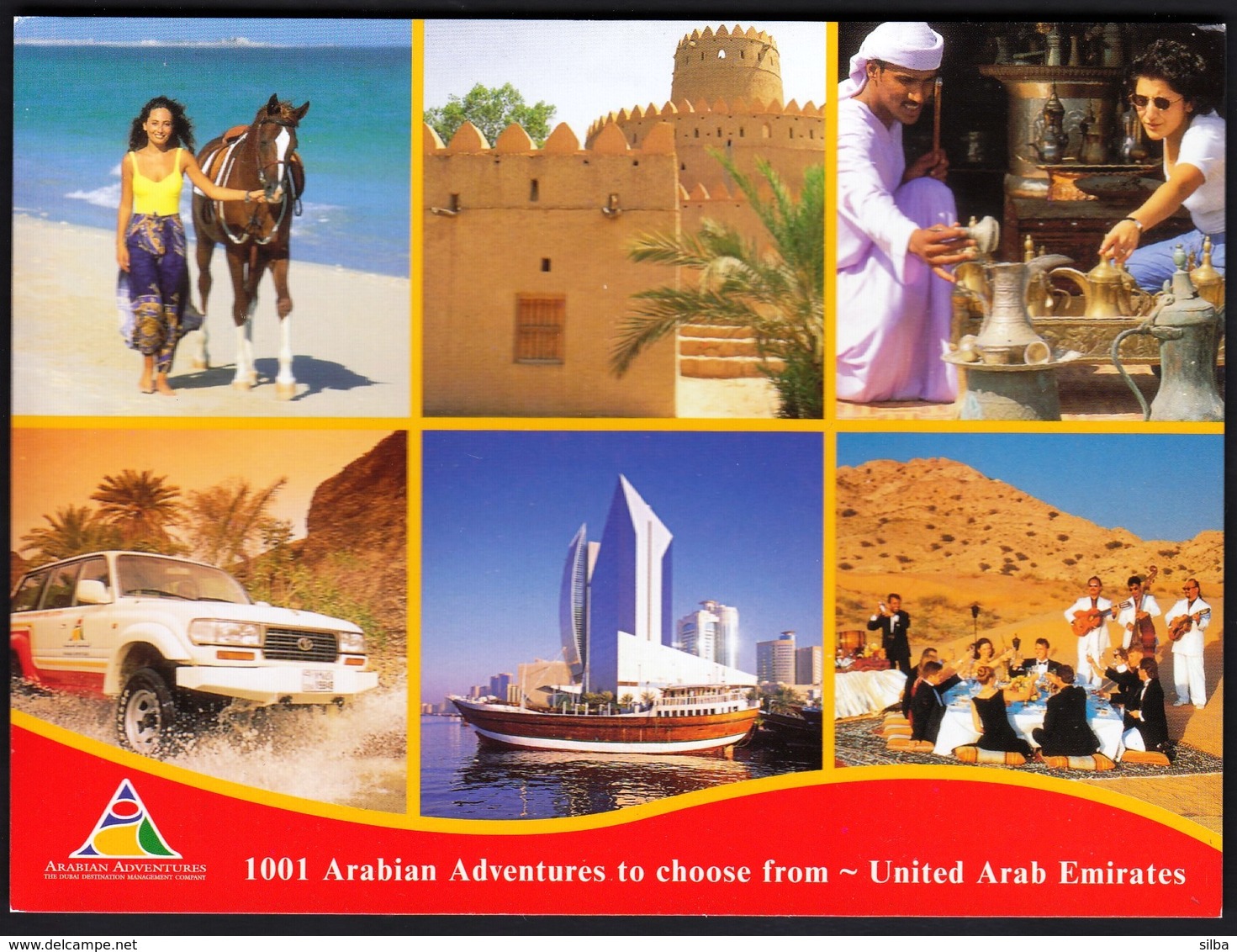 United Arab Emirates / 1001 Arabian Adventures / Sand, Horse, Palace, Rally Car, Ship, Music - Emirats Arabes Unis