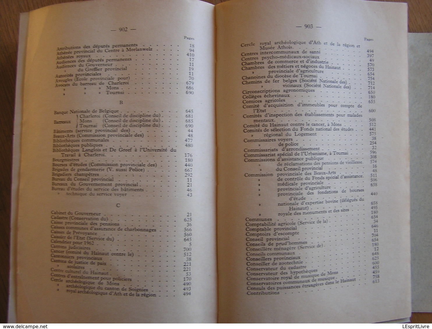 ALMANACH DE LA PROVINCE DU HAINAUT POUR L' ANNEE 1962 Présenté à Monsieur Emile Cornez Gouverneur Régionalisme Industrie - België