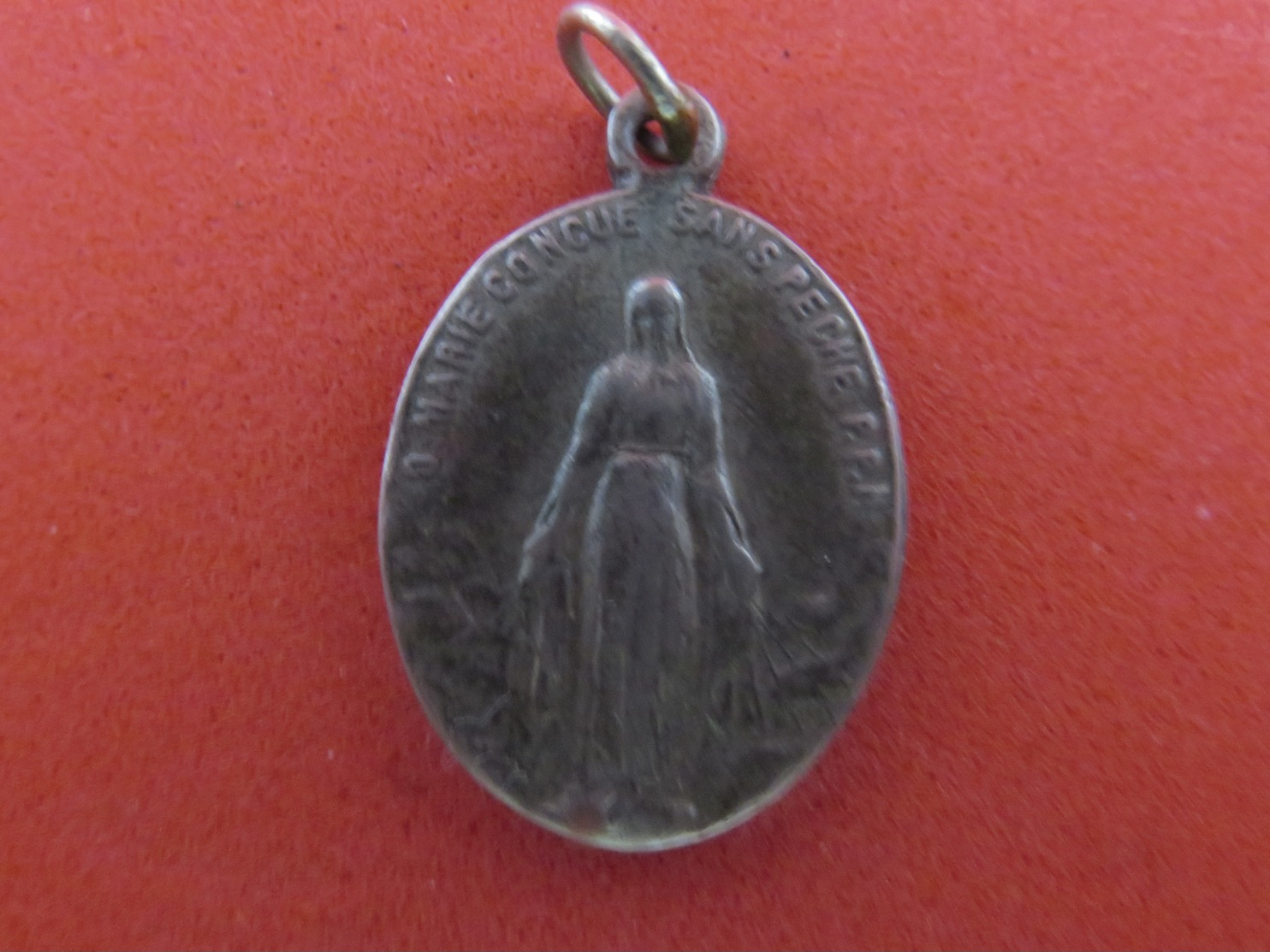 Médaille Religieuse A Identifié ! "O Marie Conçue Sans Péché, Priez Pour Nous Qui Avons Recours à Vous" - ARGENT - Religion & Esotérisme