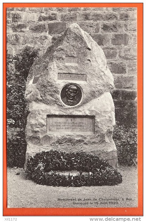 S340 Bex,Monument Jean De Charpentier,géologue, Glacierologue, Né Freiberg 1786,mort Bex 1855,bloc Erratique,carte-photo - Bex