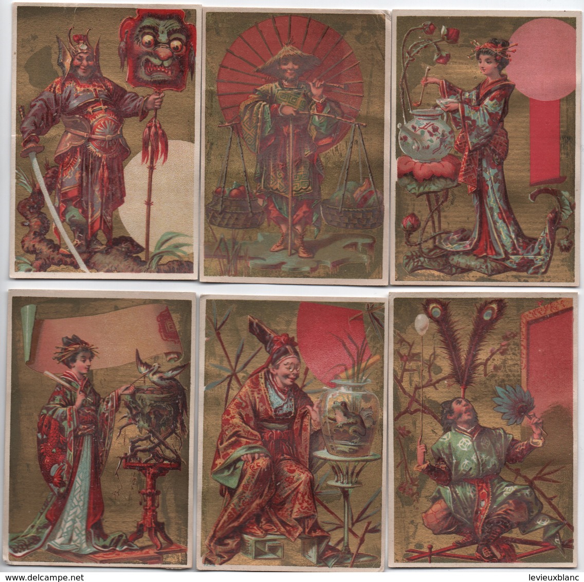 6 Chromos à Fond Doré/Tapioca Universel / Personnages Japonais Ou Chinois ? /Vers 1885-1895  IMA537 - Autres & Non Classés