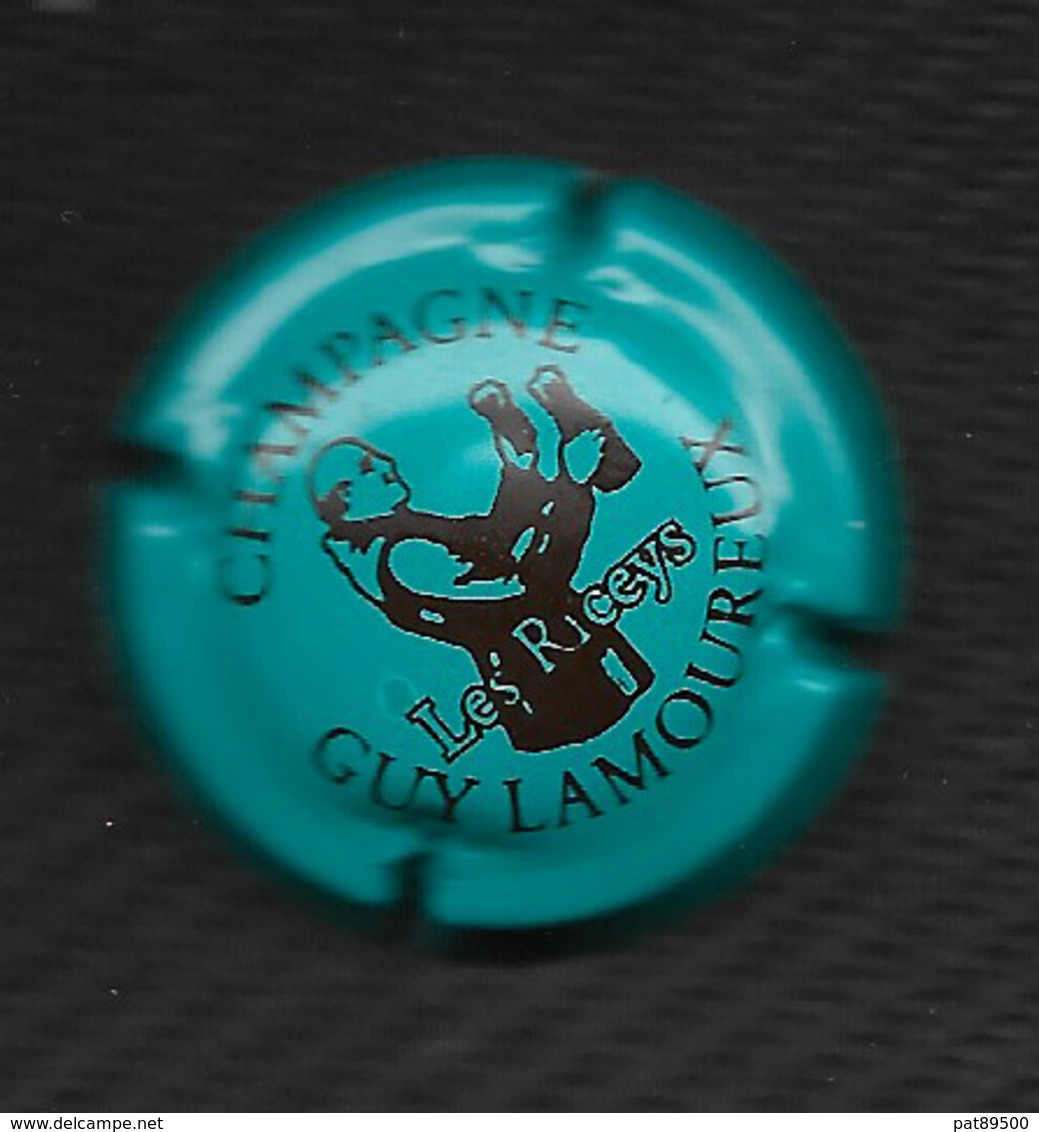 CAPSULE De CHAMPAGNE GUY LAMOUREUX - 10 LES RICEYS  Marron Sur Fond Bleu [lot A ] - Autres & Non Classés