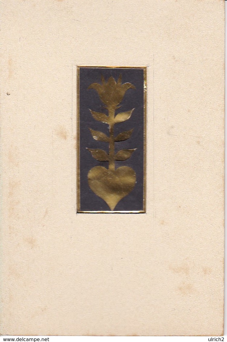 Scherenschnitt  - Schwarz Und Gold - Blume - 1948 (37574) - Papier Chinois