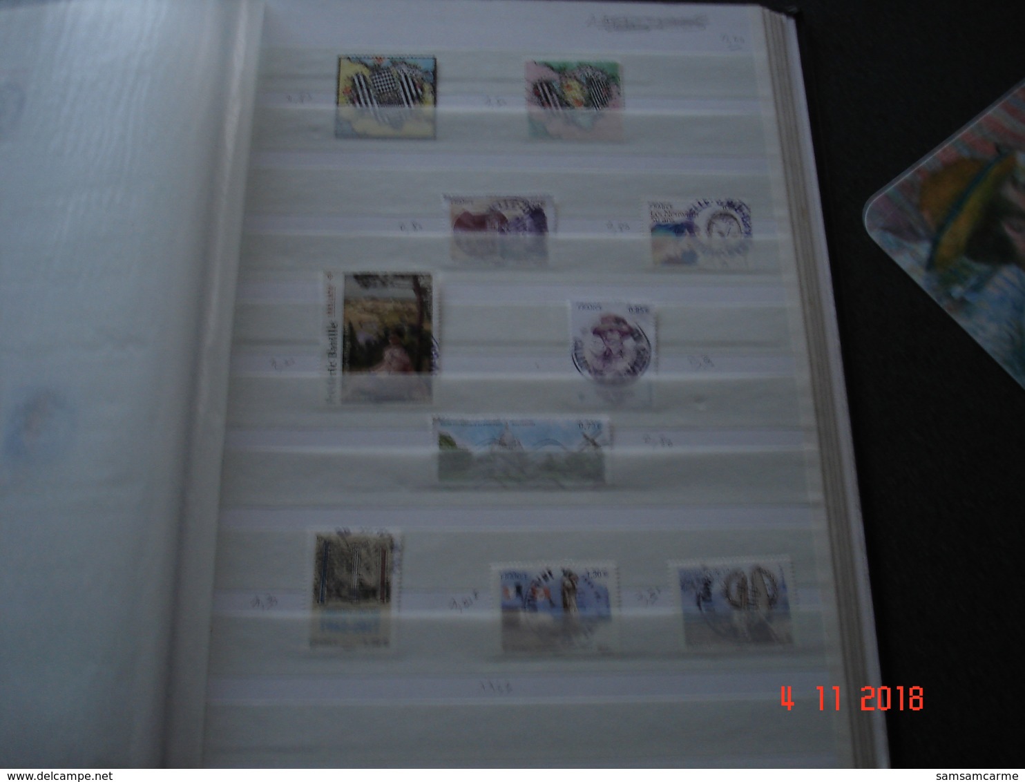 ALBUM CONTENANT TIMBRES OBLITERES DE FRANCE ANNEE 2016 17 ET 18 MAJORITE CACHETS RONDS