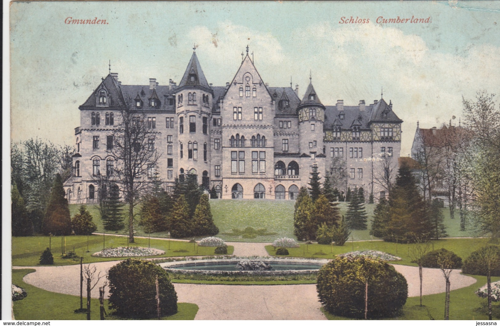 AK  - OÖ - Gmunden - Schloss Cumberland Mit Garten - 1906 - Gmunden